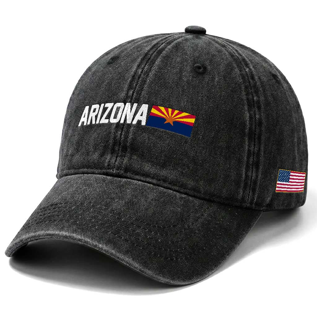Vintage Arizona AZ State Flag Washed Cotton Baseball Cap