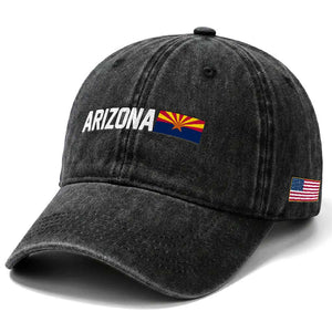 Vintage Arizona AZ State Flag Washed Cotton Baseball Cap