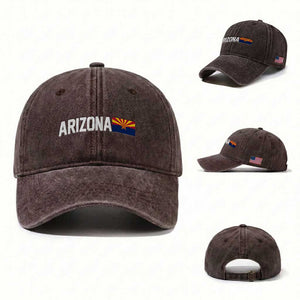 Vintage Arizona AZ State Flag Washed Cotton Baseball Cap