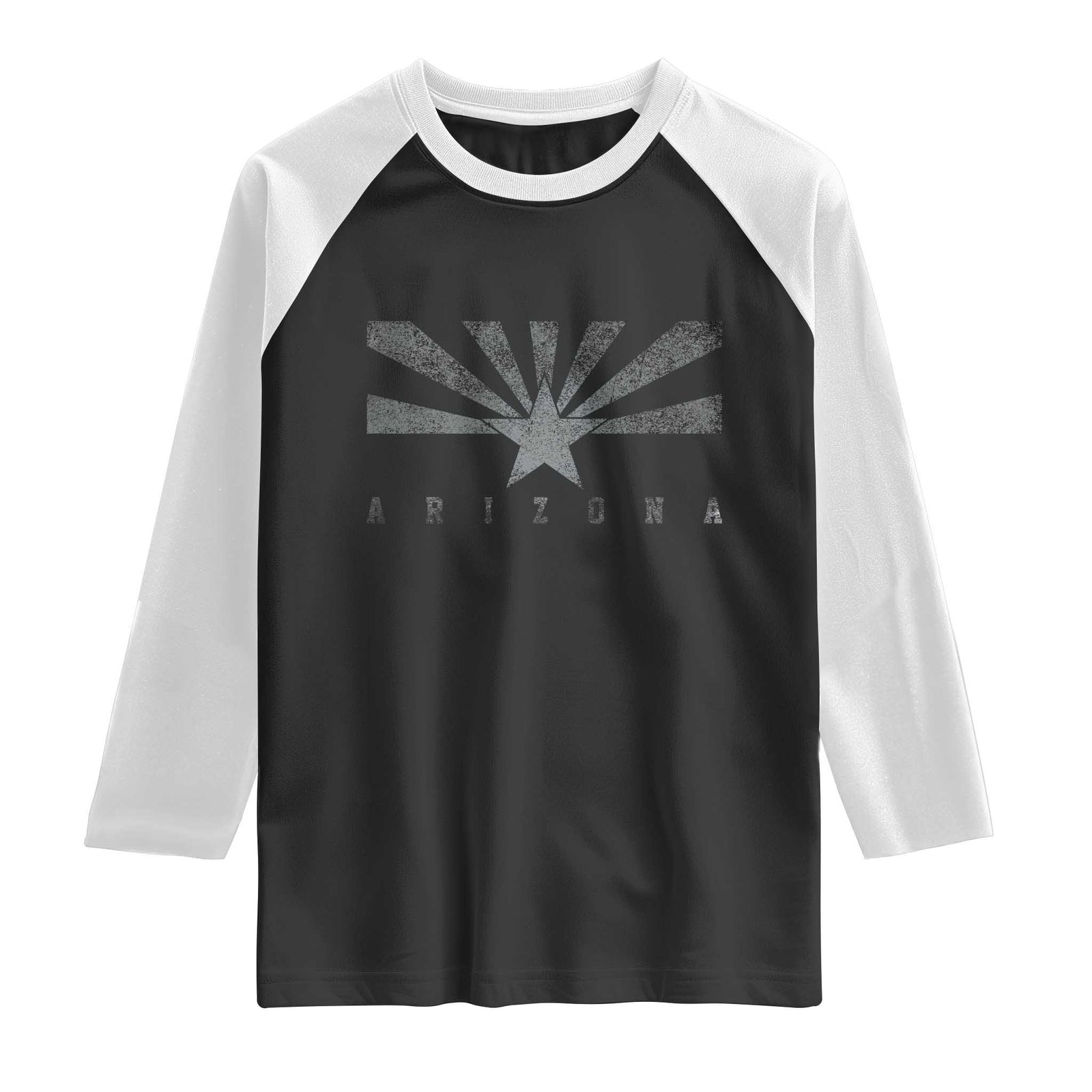 Arizona State Flag Pride Southwest Heritage Americana Raglan Shirt TS14 Black White Print Your Wear