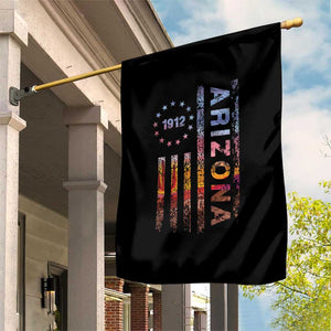 Arizona American Flag Pride Cactus Landscape Established 1912 Garden Flag