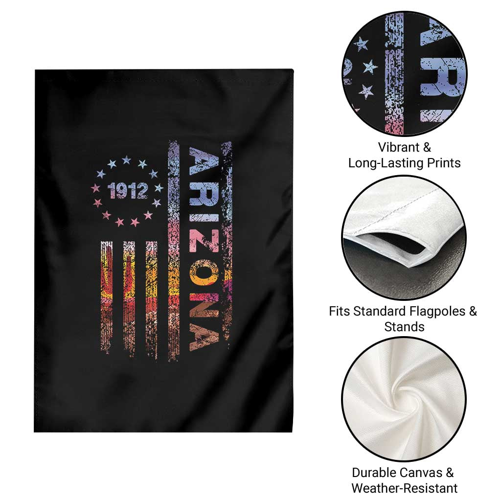 Arizona American Flag Pride Cactus Landscape Established 1912 Garden Flag