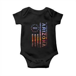 Arizona American Flag Pride Cactus Landscape Established 1912 Baby Onesie