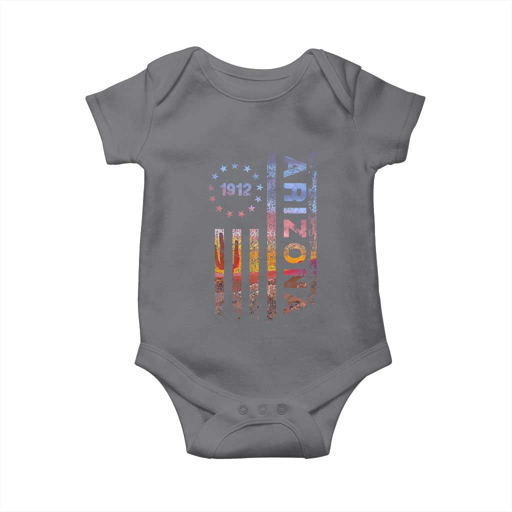 Arizona American Flag Pride Cactus Landscape Established 1912 Baby Onesie