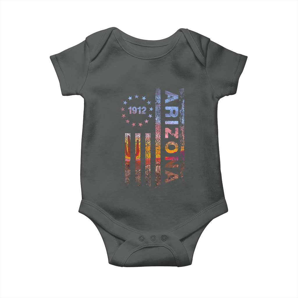 Arizona American Flag Pride Cactus Landscape Established 1912 Baby Onesie