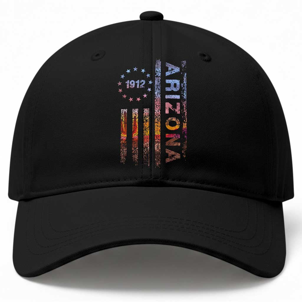 Arizona American Flag Pride Cactus Landscape Established 1912 Baseball Cap TS14 Print Your Wear