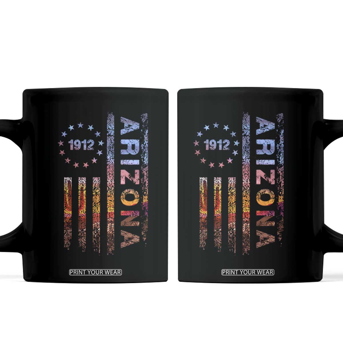 Arizona American Flag Pride Cactus Landscape Established 1912 Coffee Mug