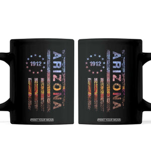 Arizona American Flag Pride Cactus Landscape Established 1912 Coffee Mug