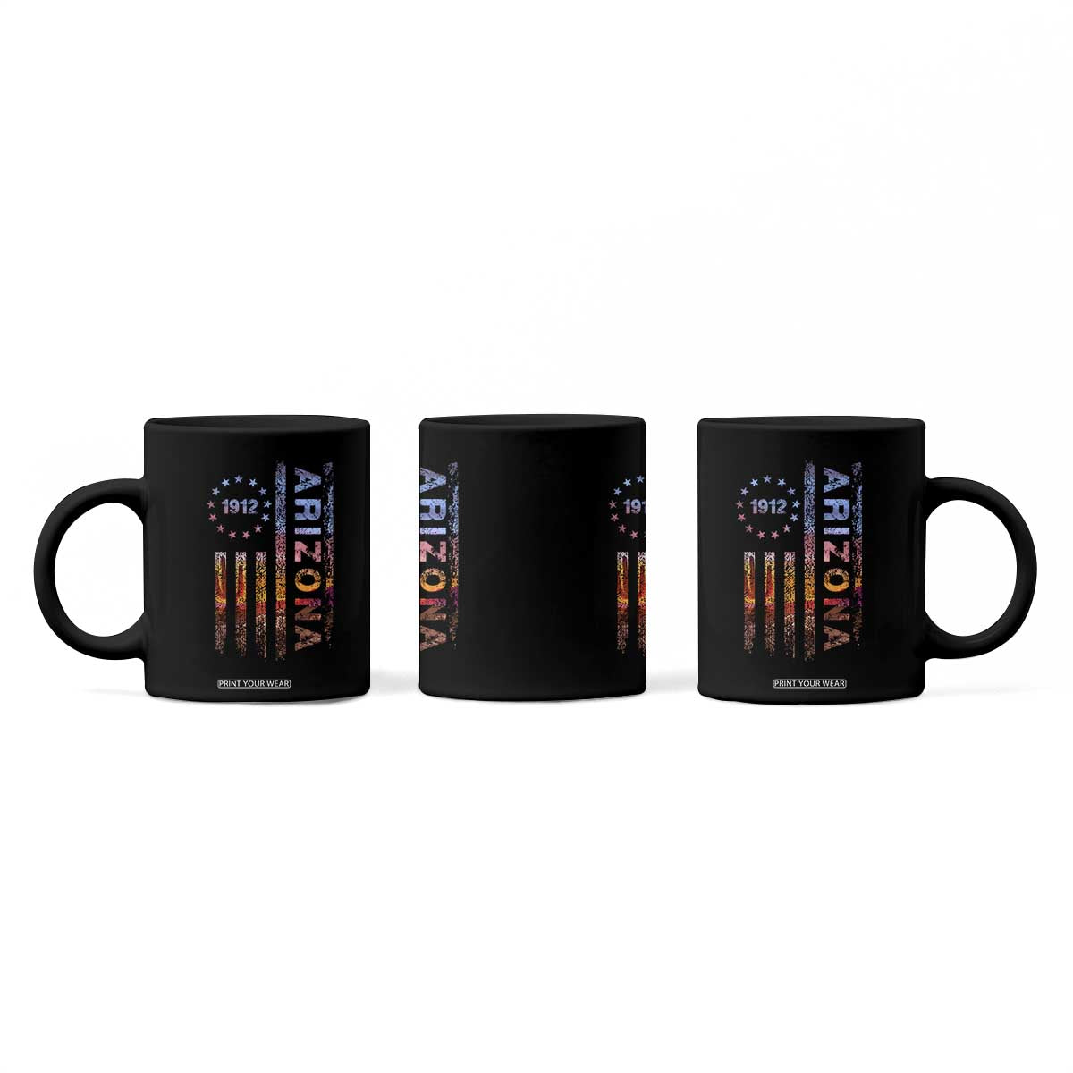 Arizona American Flag Pride Cactus Landscape Established 1912 Coffee Mug