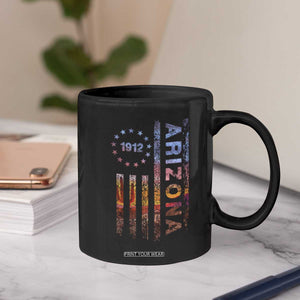 Arizona American Flag Pride Cactus Landscape Established 1912 Coffee Mug