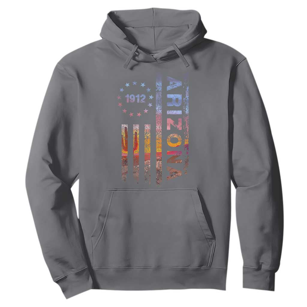 Arizona American Flag Pride Cactus Landscape Established 1912 Hoodie