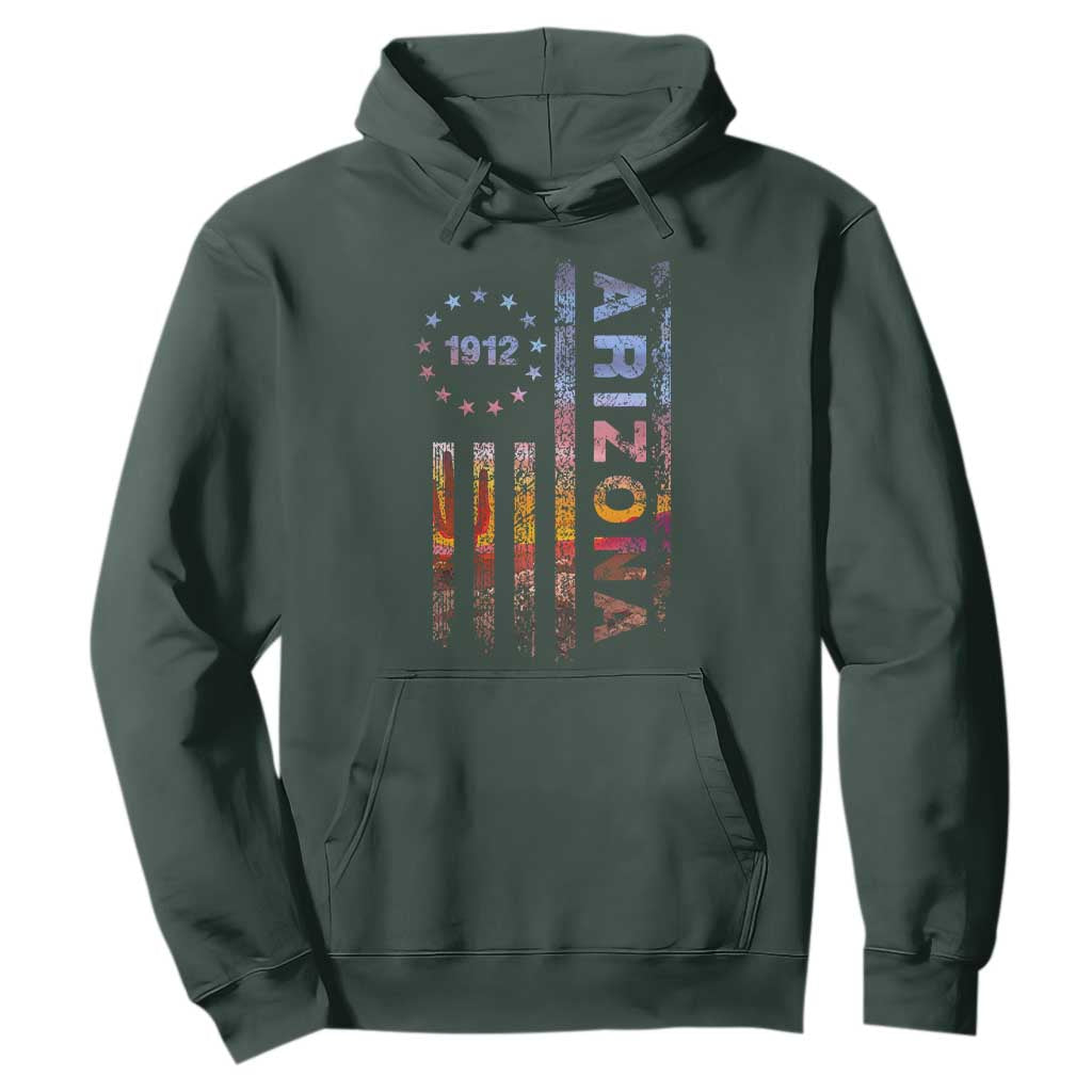 Arizona American Flag Pride Cactus Landscape Established 1912 Hoodie