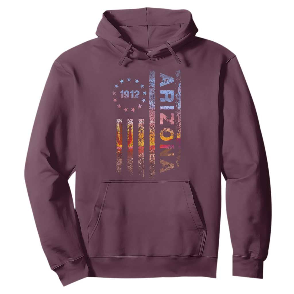 Arizona American Flag Pride Cactus Landscape Established 1912 Hoodie