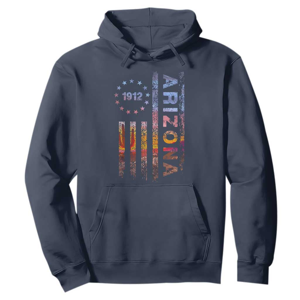 Arizona American Flag Pride Cactus Landscape Established 1912 Hoodie