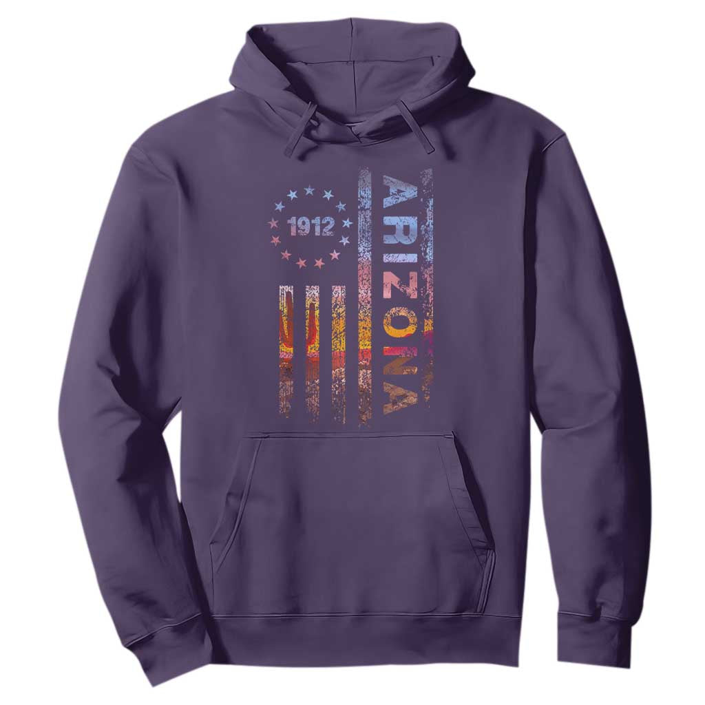 Arizona American Flag Pride Cactus Landscape Established 1912 Hoodie