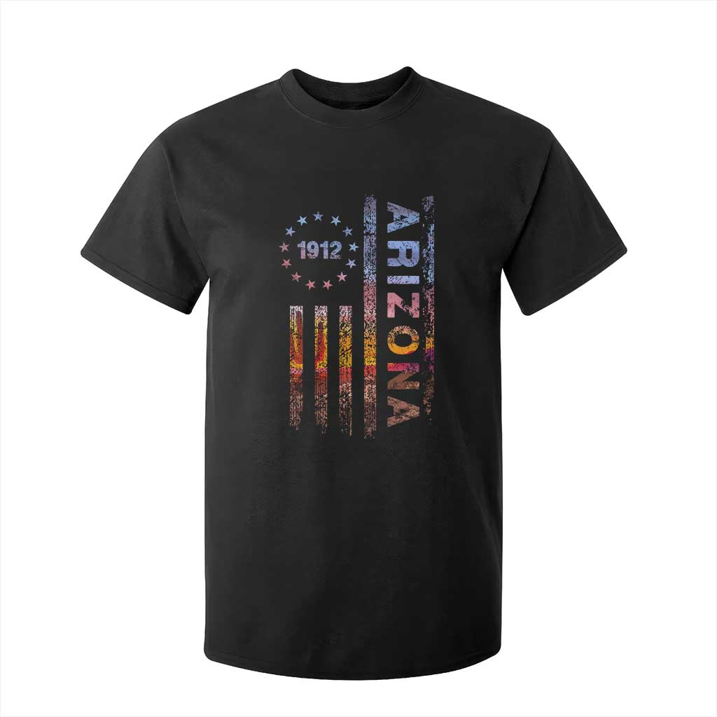 Arizona American Flag Pride Cactus Landscape Established 1912 T Shirt For Kid