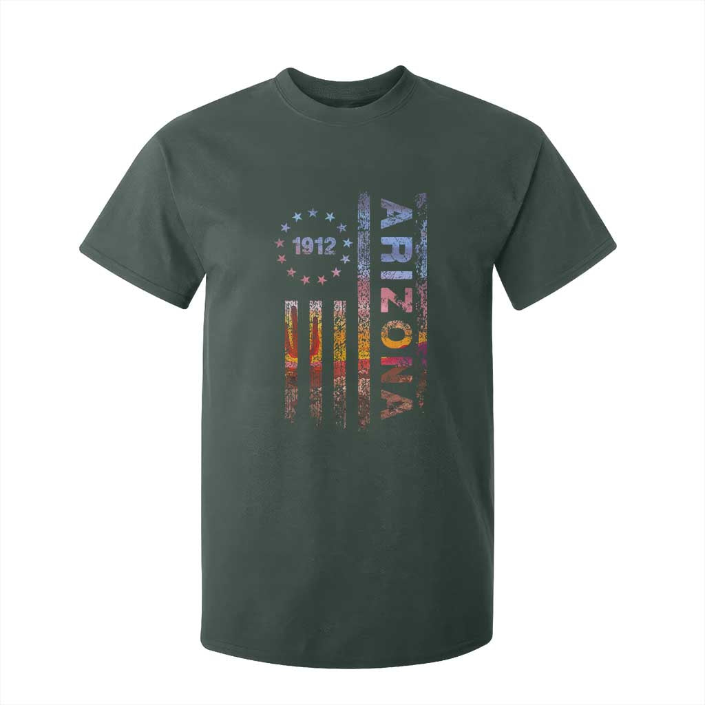 Arizona American Flag Pride Cactus Landscape Established 1912 T Shirt For Kid