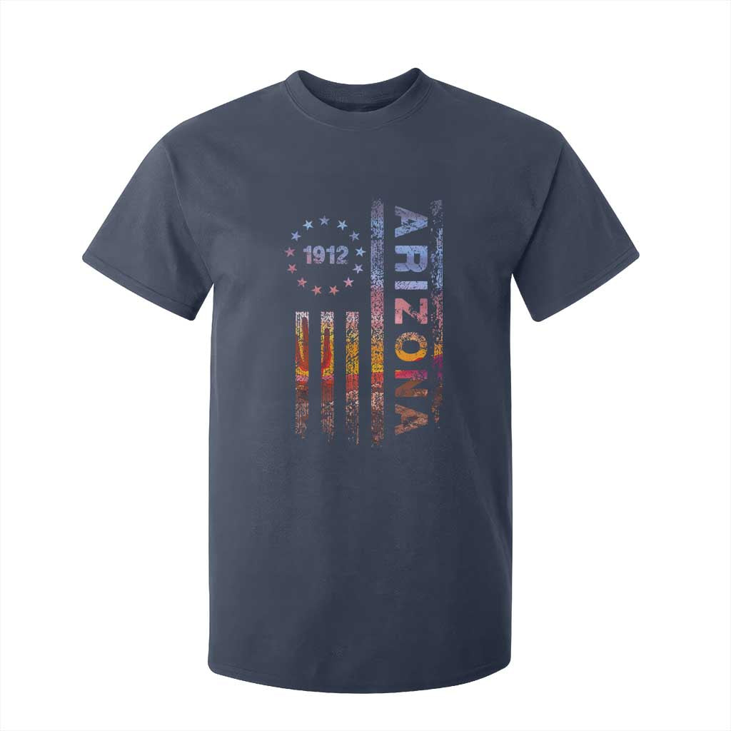 Arizona American Flag Pride Cactus Landscape Established 1912 T Shirt For Kid