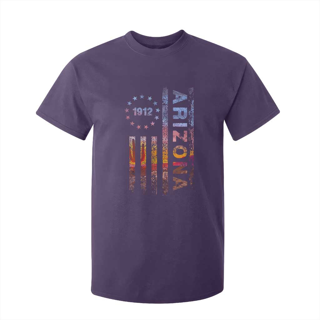 Arizona American Flag Pride Cactus Landscape Established 1912 T Shirt For Kid
