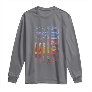 Arizona American Flag Pride Cactus Landscape Established 1912 Long Sleeve Shirt