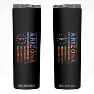 Arizona American Flag Pride Cactus Landscape Established 1912 Skinny Tumbler