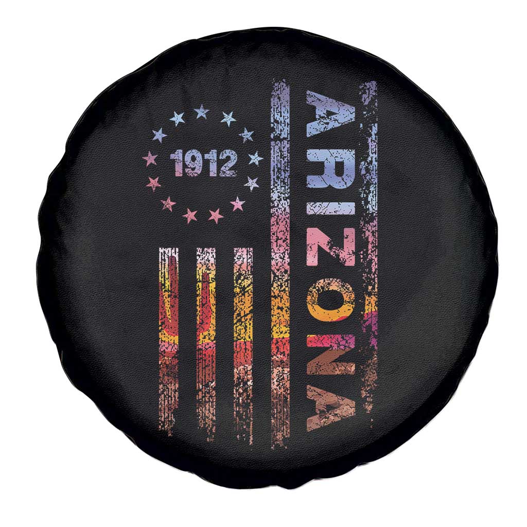 Arizona American Flag Pride Cactus Landscape Established 1912 Spare Tire Cover TS14 Print Your Wear