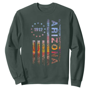 Arizona American Flag Pride Cactus Landscape Established 1912 Sweatshirt