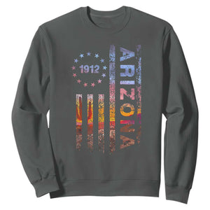 Arizona American Flag Pride Cactus Landscape Established 1912 Sweatshirt