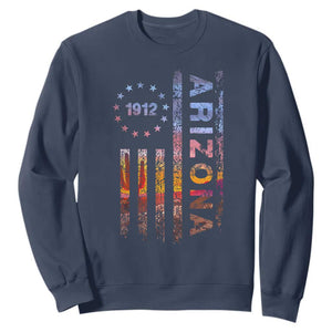 Arizona American Flag Pride Cactus Landscape Established 1912 Sweatshirt