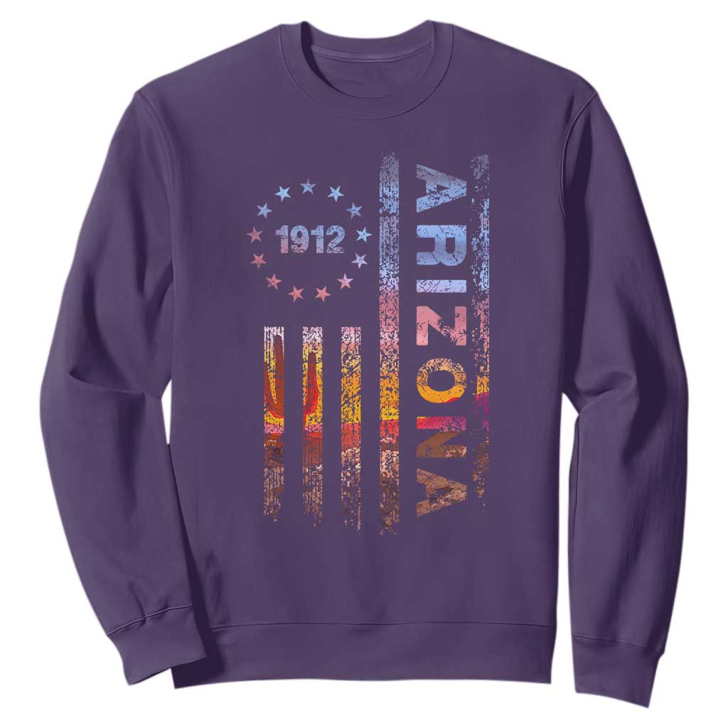 Arizona American Flag Pride Cactus Landscape Established 1912 Sweatshirt