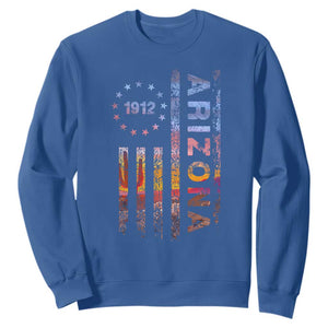 Arizona American Flag Pride Cactus Landscape Established 1912 Sweatshirt