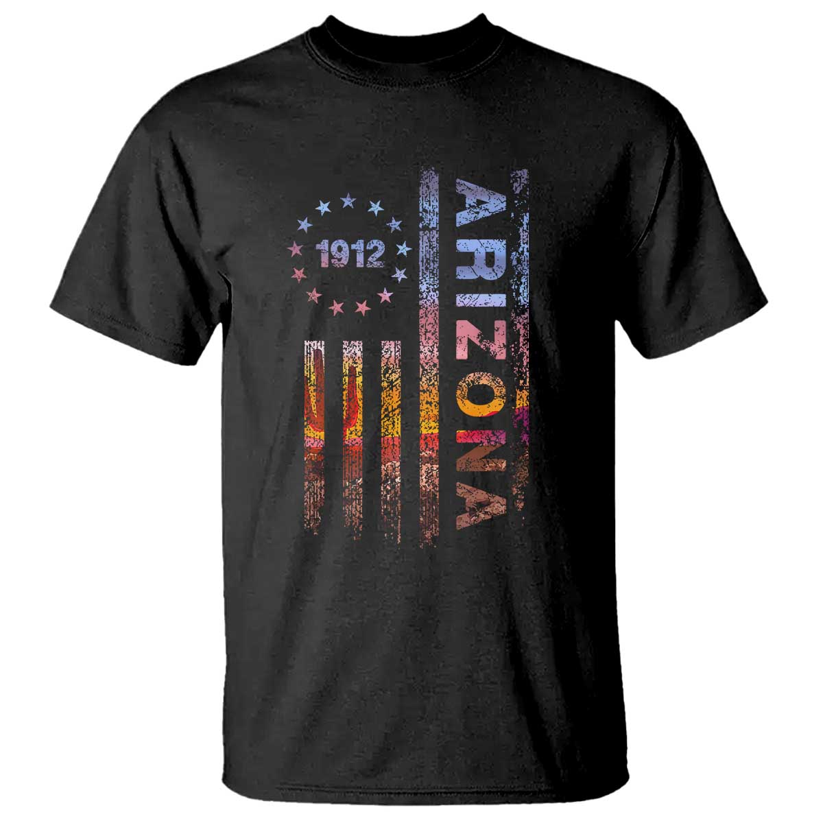 Arizona American Flag Pride Cactus Landscape Established 1912 T Shirt