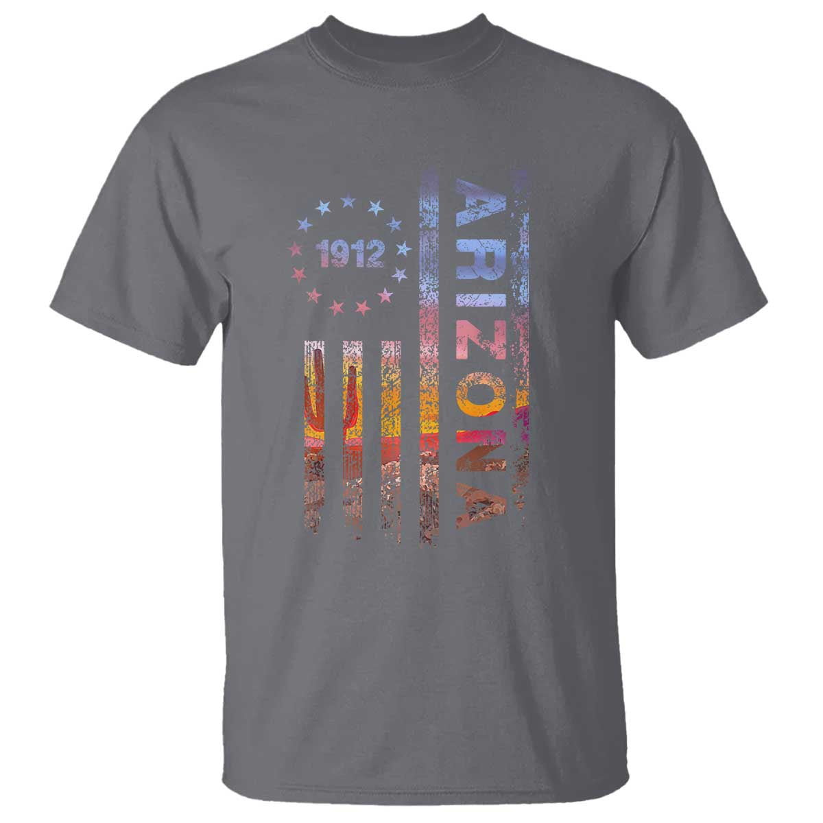 Arizona American Flag Pride Cactus Landscape Established 1912 T Shirt