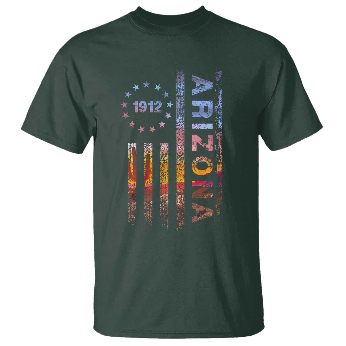 Arizona American Flag Pride Cactus Landscape Established 1912 T Shirt