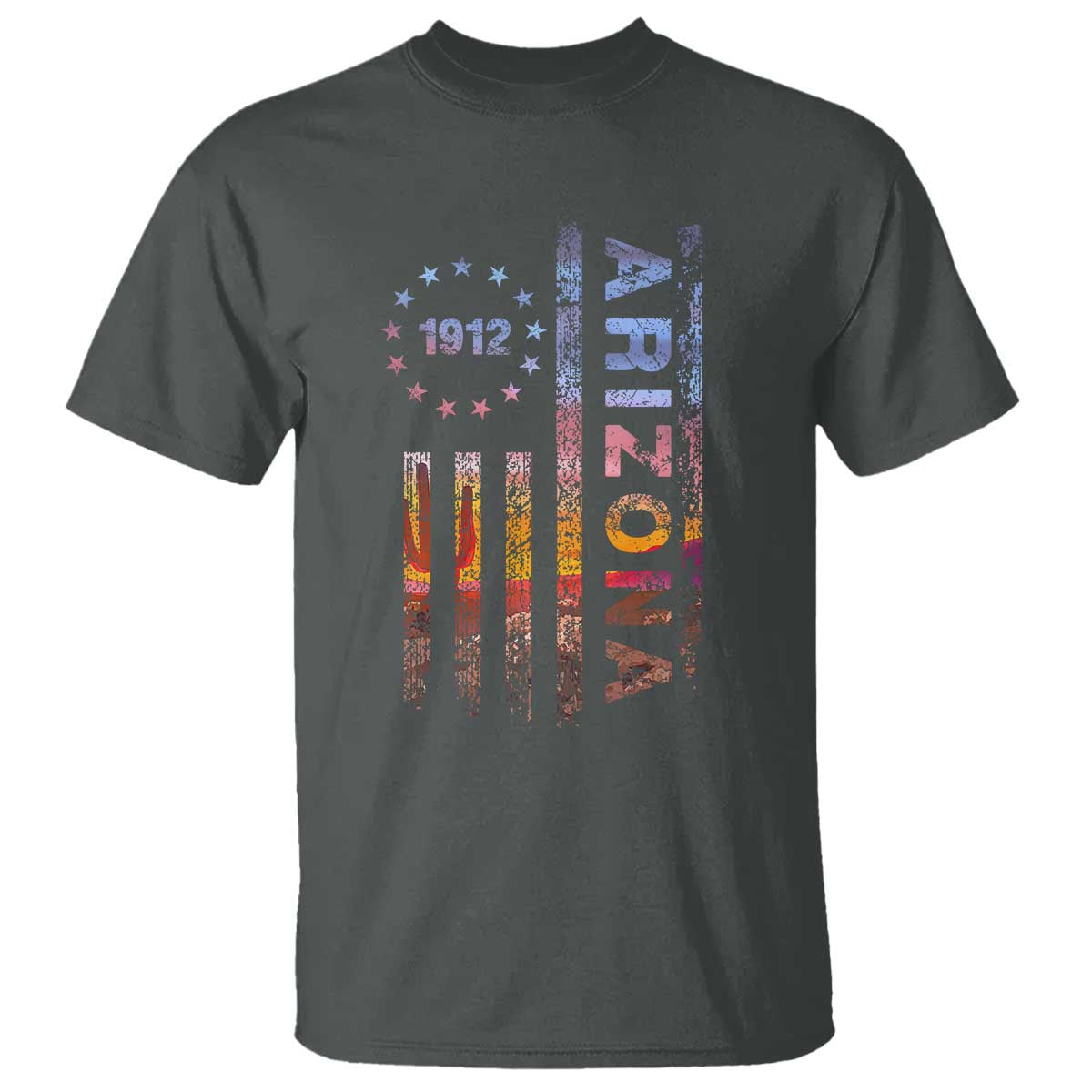 Arizona American Flag Pride Cactus Landscape Established 1912 T Shirt