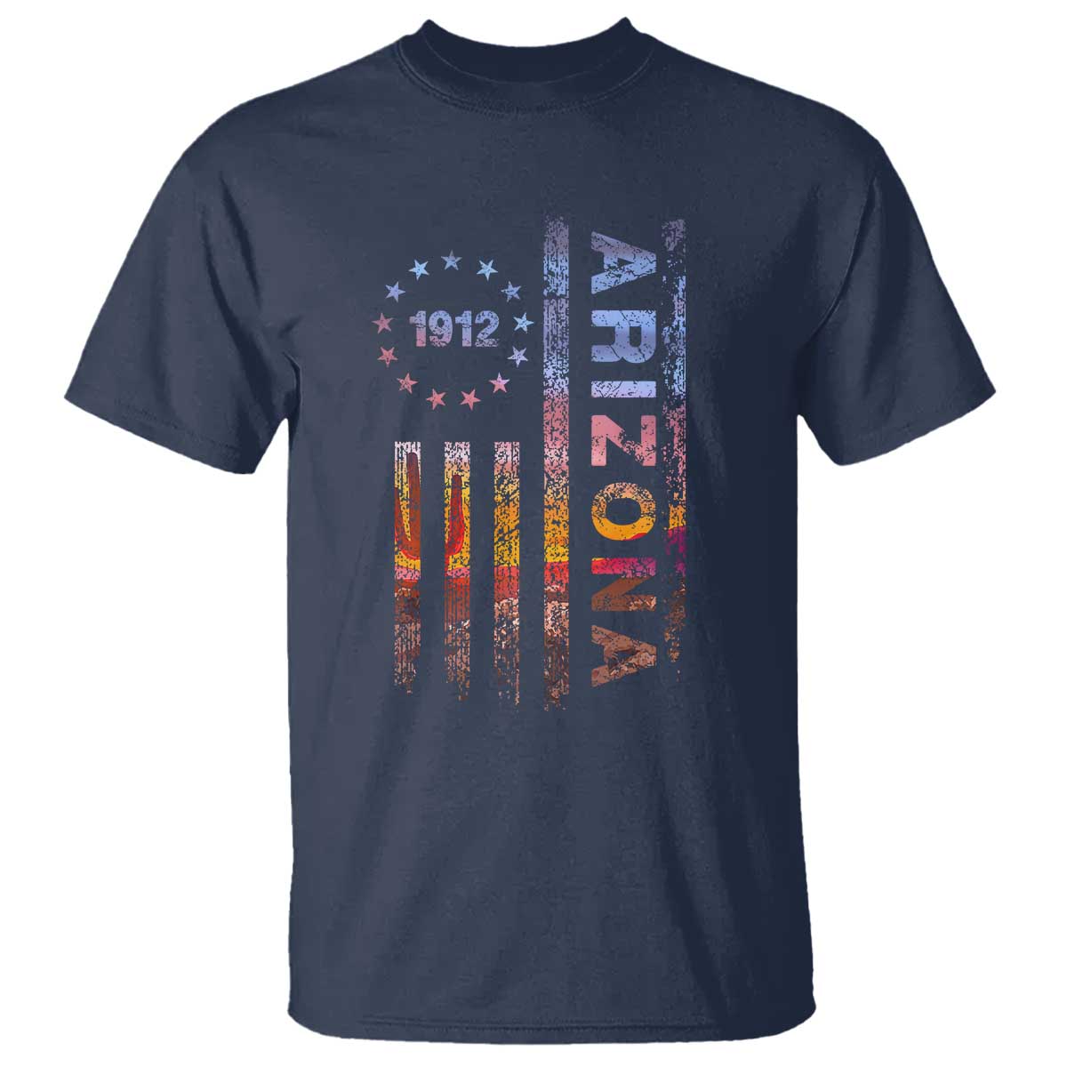 Arizona American Flag Pride Cactus Landscape Established 1912 T Shirt