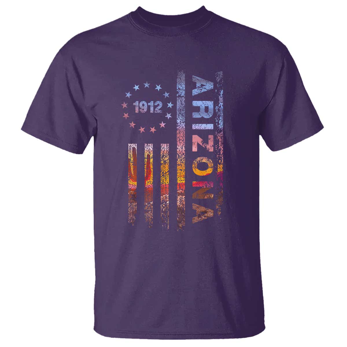 Arizona American Flag Pride Cactus Landscape Established 1912 T Shirt