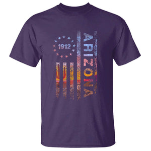 Arizona American Flag Pride Cactus Landscape Established 1912 T Shirt