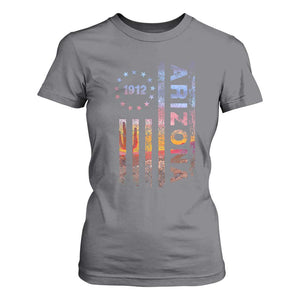 Arizona American Flag Pride Cactus Landscape Established 1912 T Shirt For Women