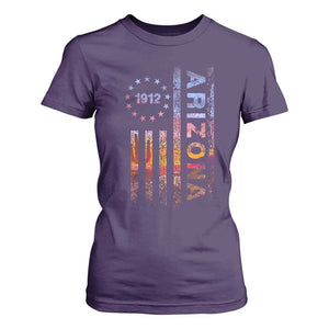 Arizona American Flag Pride Cactus Landscape Established 1912 T Shirt For Women