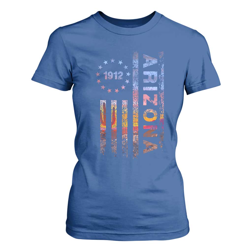 Arizona American Flag Pride Cactus Landscape Established 1912 T Shirt For Women