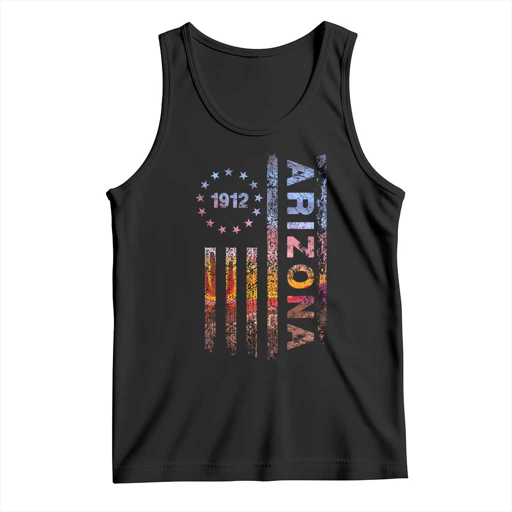 Arizona American Flag Pride Cactus Landscape Established 1912 Tank Top