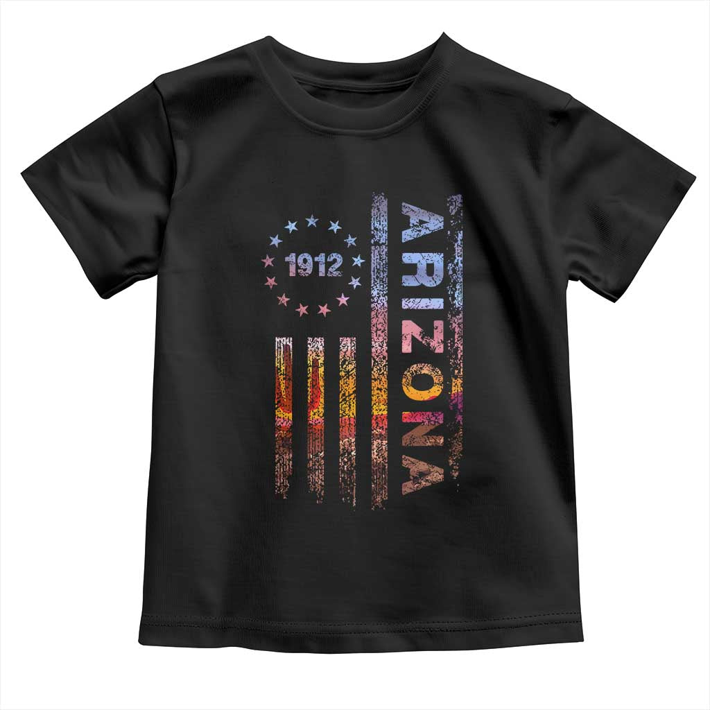 Arizona American Flag Pride Cactus Landscape Established 1912 Toddler T Shirt