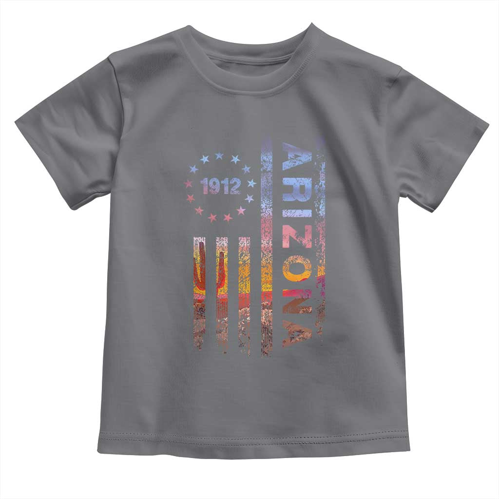 Arizona American Flag Pride Cactus Landscape Established 1912 Toddler T Shirt