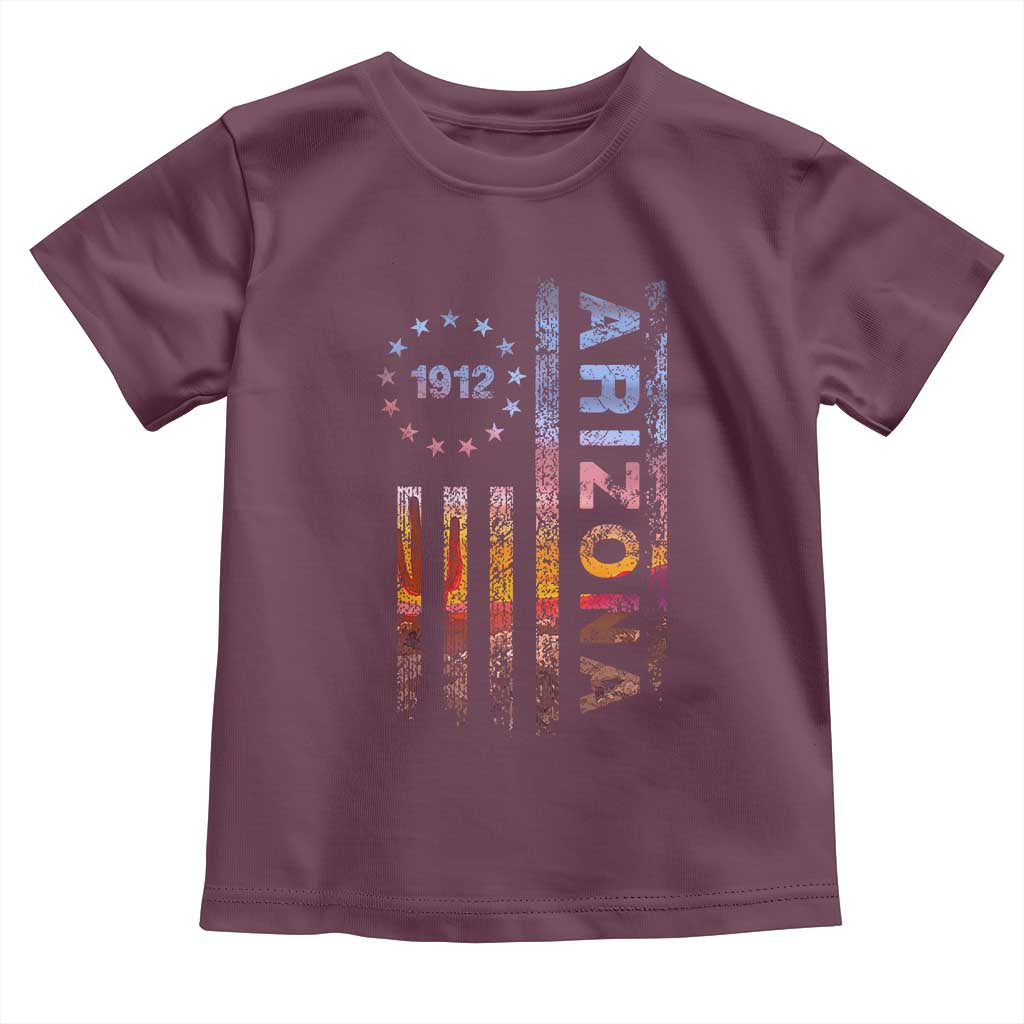 Arizona American Flag Pride Cactus Landscape Established 1912 Toddler T Shirt