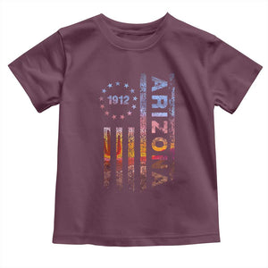 Arizona American Flag Pride Cactus Landscape Established 1912 Toddler T Shirt