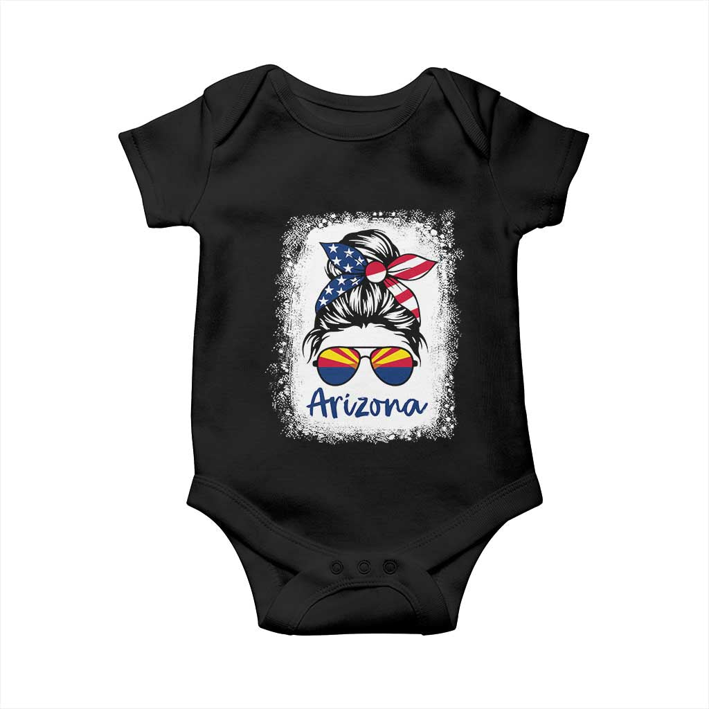 Arizona American Flag Messy Bun Pride Baby Onesie