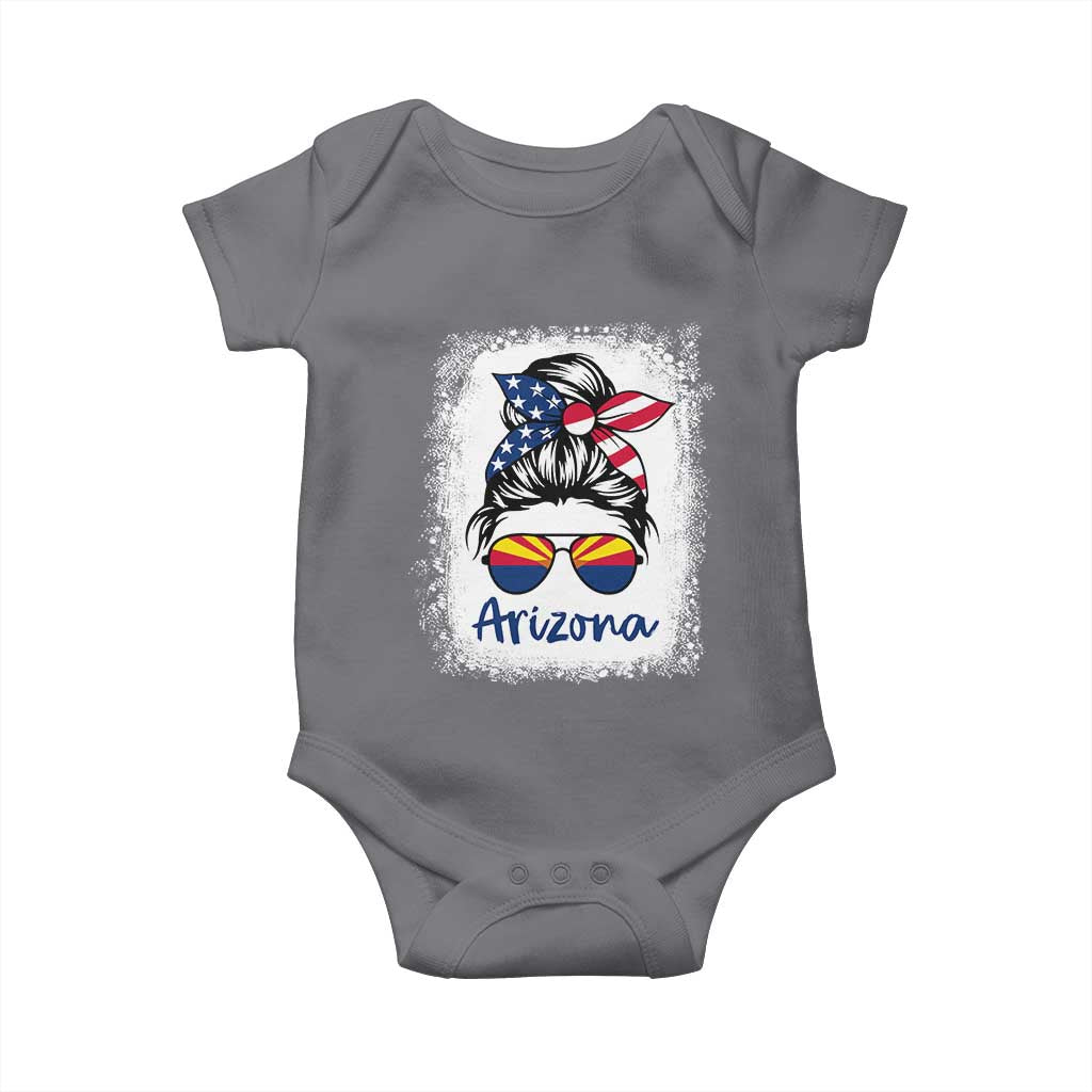 Arizona American Flag Messy Bun Pride Baby Onesie