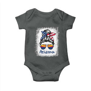 Arizona American Flag Messy Bun Pride Baby Onesie