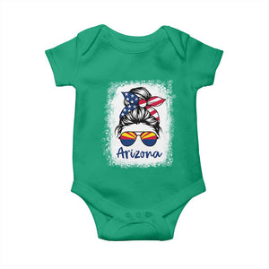 Arizona American Flag Messy Bun Pride Baby Onesie